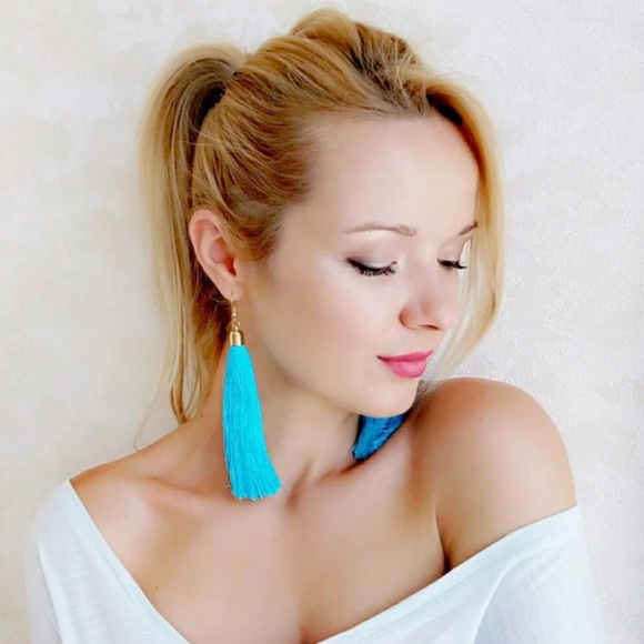 Marina Vladi Jewelry - 🌺 3/30$ Long Drop Tassel Baby Blue Earrings